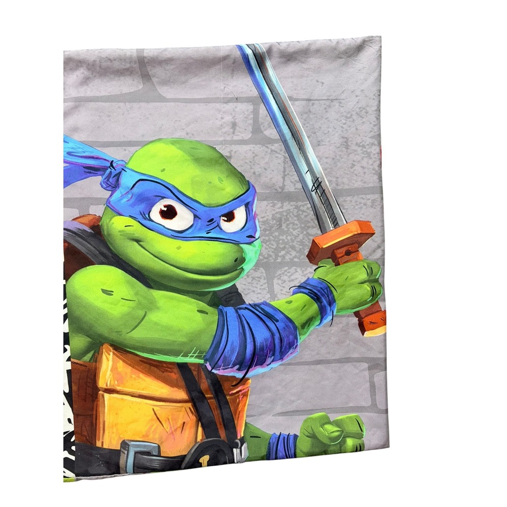 Nickelodeon TMNT Mutant Mayhem Pillowcase Kids Standard Green Graphic Print - Picture 4 of 9